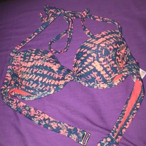 Pink and Blue Bikini Top